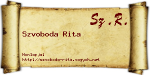 Szvoboda Rita névjegykártya