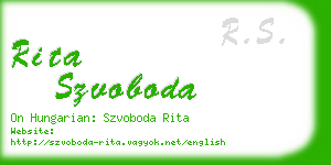 rita szvoboda business card